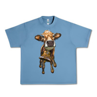 Pebble Blue heifer cow with cow bell Urban Heavy Tee - RanaPortraitStore