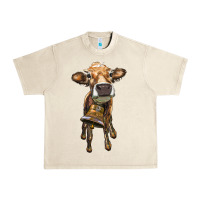 Sandshell heifer cow with cow bell Urban Heavy Tee - RanaPortraitStore