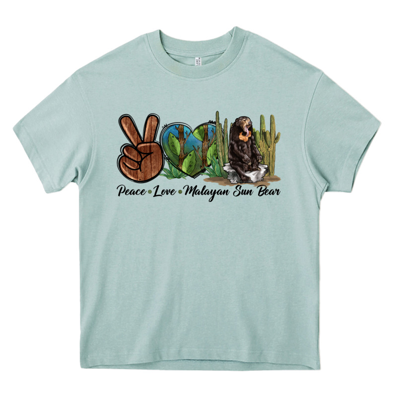Peace Love Malayan Sun Bear Heavy Core Tee by LillyAllenDesigns | Teevron