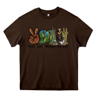 Chocolate Brown Peace Love Malayan Sun Bear Heavy Core Tee - LillyAllenDesigns