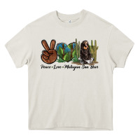 Cream Peace Love Malayan Sun Bear Heavy Core Tee - LillyAllenDesigns