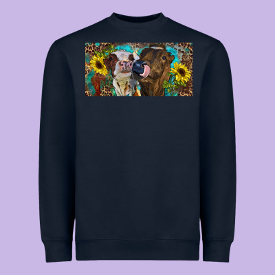 Heavyweight Sweatshirt Heifers With Sunflowers And Leopard