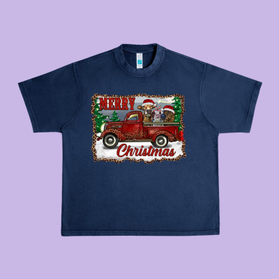 Christmas Truck With Cows Urban Heavy Tee Designed By Ranaportraitstore