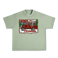 Oil Green christmas truck with cows Urban Heavy Tee - RanaPortraitStore