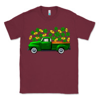 Burgundy st patricks shamrock gold truck Classic Tee - FaDigitalArtStudio