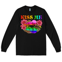 Black lgbtq kiss me Long Sleeve Tee - HRA Design Shop