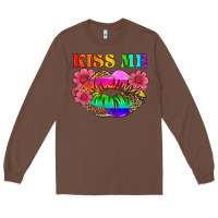 Chestnut lgbtq kiss me Long Sleeve Tee - HRA Design Shop