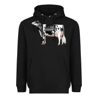 Black Holstein Dairy Cow Heavyweight Hoodie - LillyAllenDesigns