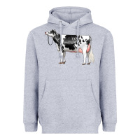 Heather Grey Holstein Dairy Cow Heavyweight Hoodie - LillyAllenDesigns