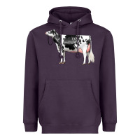 Plum Holstein Dairy Cow Heavyweight Hoodie - LillyAllenDesigns