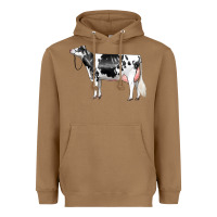 Toasted Coconut Holstein Dairy Cow Heavyweight Hoodie - LillyAllenDesigns