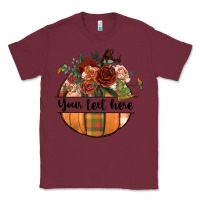 Burgundy preview customize floral pumpkin Classic Tee - BundleAndBundleShop