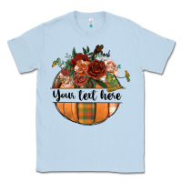 Dusty Blue preview customize floral pumpkin Classic Tee - BundleAndBundleShop