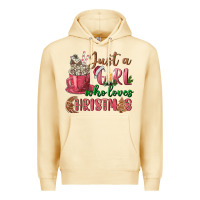 Pina Colada Pink Just a girl who loves Christmas Premium Hoodie - NancyCooperArtShop