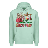 Seafoam Pink Just a girl who loves Christmas Premium Hoodie - NancyCooperArtShop