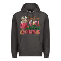 Smoke Pink Just a girl who loves Christmas Premium Hoodie - NancyCooperArtShop