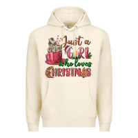 Tofu Pink Just a girl who loves Christmas Premium Hoodie - NancyCooperArtShop