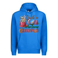 True Royal Pink Just a girl who loves Christmas Premium Hoodie - NancyCooperArtShop