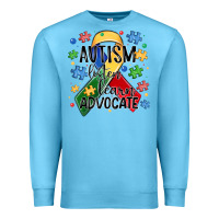 Ocean Blue autism listen learn advocate Premium Sweatshirt - MaliasSmallBusiness