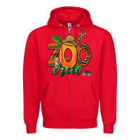 Red zoo crew Zipper Hoodie - AdoDesignShop