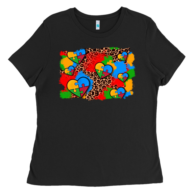 Autism Heart Background Ladies Tee by AdoDesignShop | Teevron
