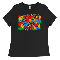 Black autism heart background Ladies Tee - AdoDesignShop