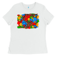 White autism heart background Ladies Tee - AdoDesignShop