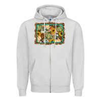 Dove Grey Fall pumpkin Zipper Hoodie - Artiststas
