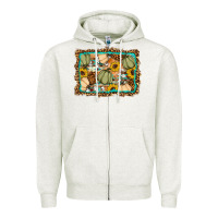 Oatmeal Heather Fall pumpkin Zipper Hoodie - Artiststas