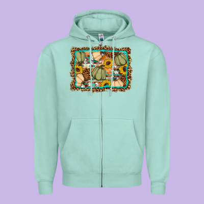 Fall Pumpkin Zipper Hoodie Designed By Artiststas