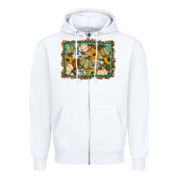 White Fall pumpkin Zipper Hoodie - Artiststas