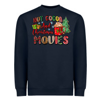 Navy hot cocoa and christmas movies Heavyweight Sweatshirt - Zillion Design Studio