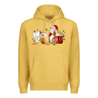 Antique Gold Christmas Milk and Cookie Latte Coffee Cups Premium Hoodie - MaliasSmallBusiness