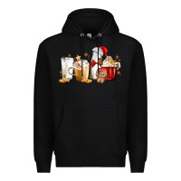 Black Christmas Milk and Cookie Latte Coffee Cups Premium Hoodie - MaliasSmallBusiness
