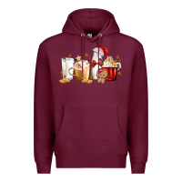Burgundy Christmas Milk and Cookie Latte Coffee Cups Premium Hoodie - MaliasSmallBusiness