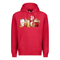 Cardinal Christmas Milk and Cookie Latte Coffee Cups Premium Hoodie - MaliasSmallBusiness