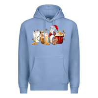 Colony Blue Christmas Milk and Cookie Latte Coffee Cups Premium Hoodie - MaliasSmallBusiness
