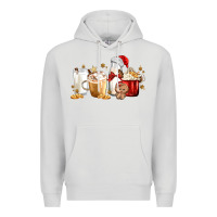 Dove Grey Christmas Milk and Cookie Latte Coffee Cups Premium Hoodie - MaliasSmallBusiness