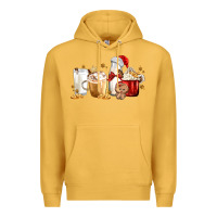 Mustard Christmas Milk and Cookie Latte Coffee Cups Premium Hoodie - MaliasSmallBusiness