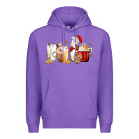 Purple Christmas Milk and Cookie Latte Coffee Cups Premium Hoodie - MaliasSmallBusiness
