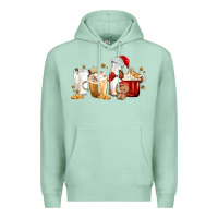 Seafoam Christmas Milk and Cookie Latte Coffee Cups Premium Hoodie - MaliasSmallBusiness