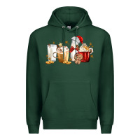 Sports Green Christmas Milk and Cookie Latte Coffee Cups Premium Hoodie - MaliasSmallBusiness
