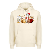 Tofu Christmas Milk and Cookie Latte Coffee Cups Premium Hoodie - MaliasSmallBusiness