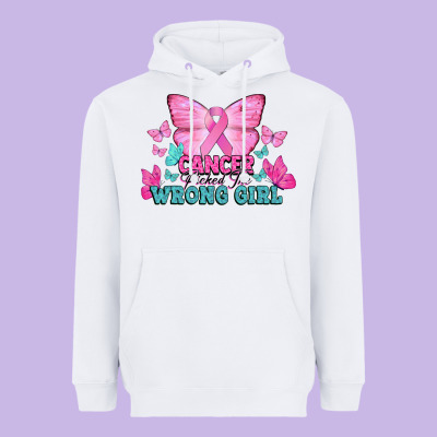 Cancer Picked The Wrong Girl Heavyweight Hoodie Designed By Nancycooperartshop