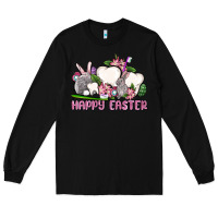 Black Happy Easter teeth Long Sleeve Tee - OliviaCreatesArt