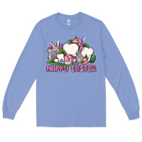 Colony Blue Happy Easter teeth Long Sleeve Tee - OliviaCreatesArt