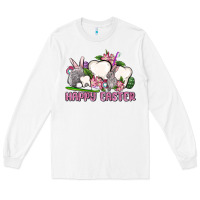 White Happy Easter teeth Long Sleeve Tee - OliviaCreatesArt