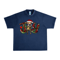 Navy christmas joy with heifer Urban Heavy Tee - RanaPortraitStore