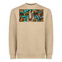 Mushroom Horse With Sunflowers Aztec And Cowhide Heavyweight Sweatshirt - RanaPortraitStore