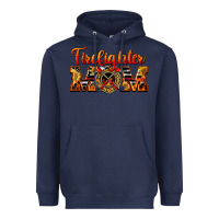 Navy American Firefighter Mom Heavyweight Hoodie - LillyAllenDesigns